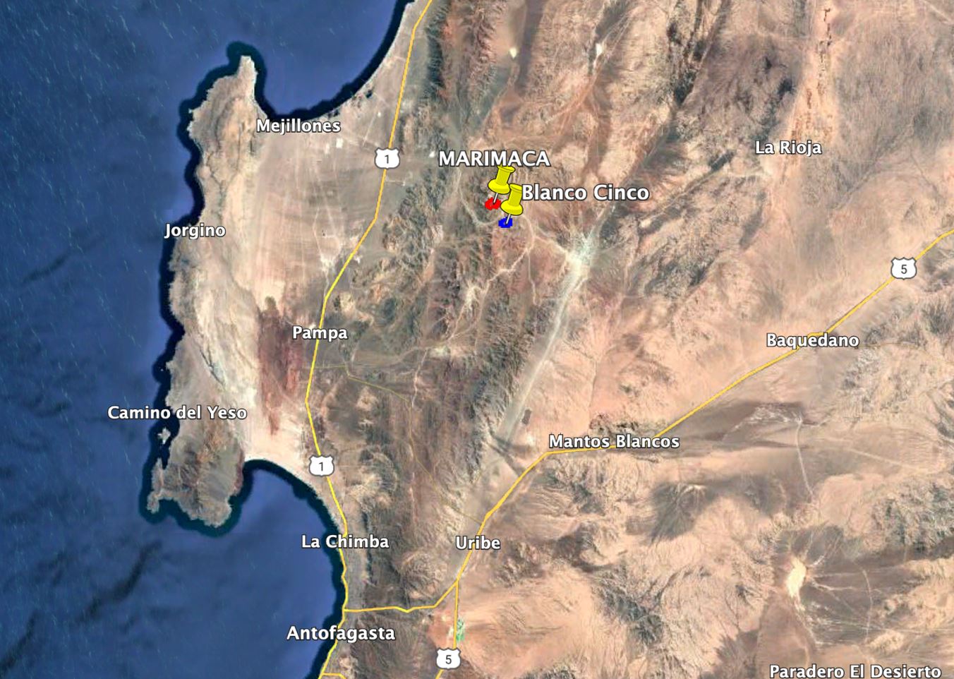 Blanco Cinco - Ubicación del proyecto